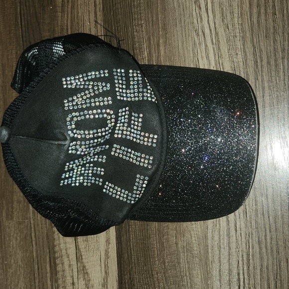 MOM Life Black and Silver Rhinestone Baseball Cap - Picture 1 of 2